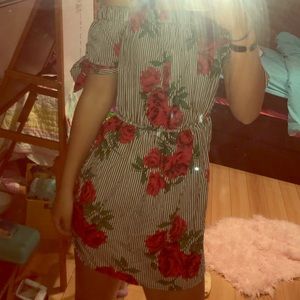 Floral and striped dress